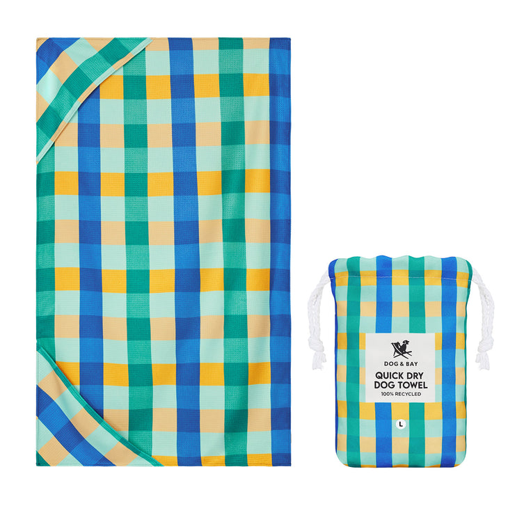 Dock & Bay Dog Towel - Puppy Plaid