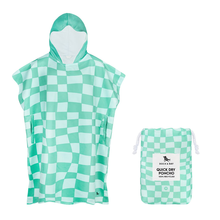 Dock & Bay Poncho - Adults - Check Mate - GRS Certified - Outlet