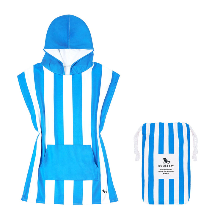 Dock & Bay Poncho - Kids - Bondi Blue - GRS Certified