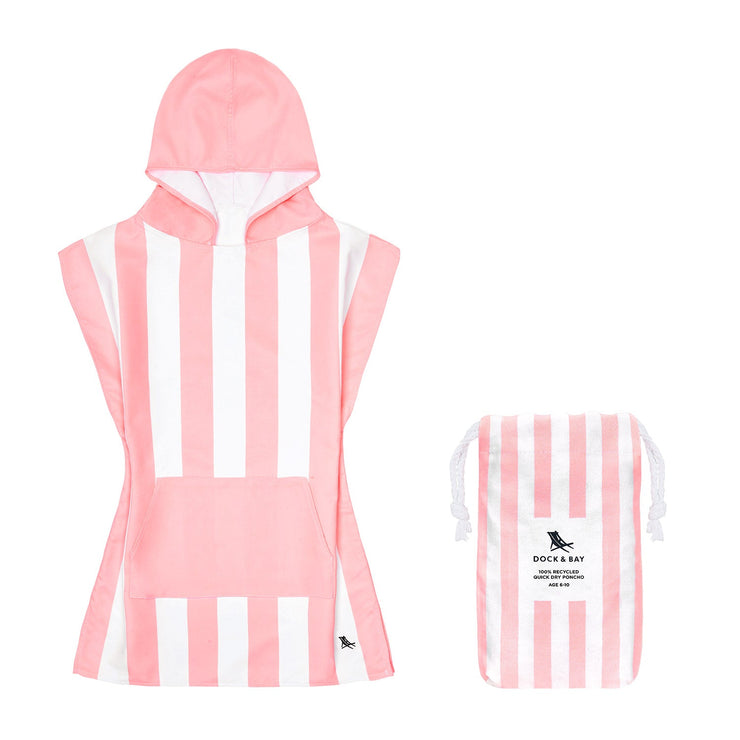 Dock & Bay Poncho Kids - Malibu Pink - GRS Certified