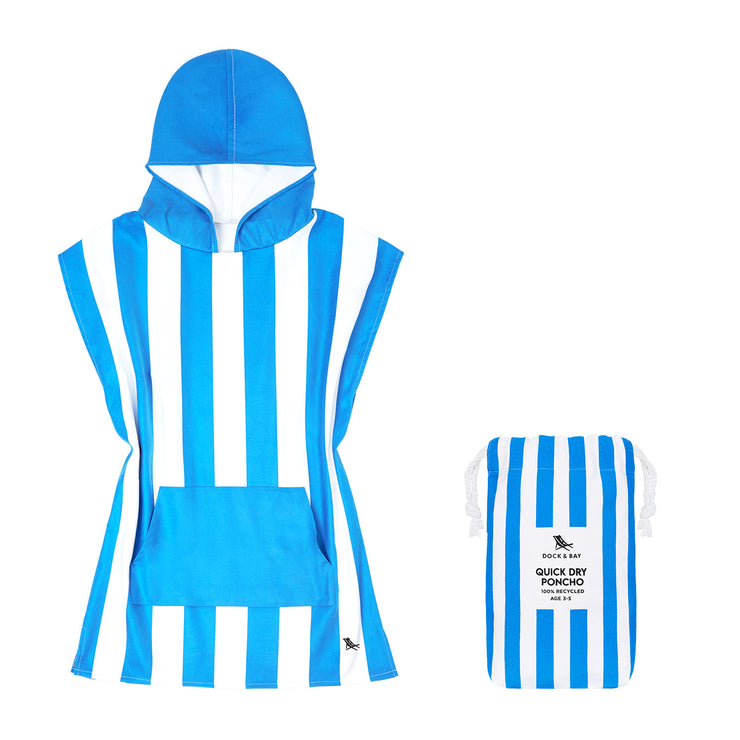 Dock & Bay Poncho - Kids - Bondi Blue - GRS Certified