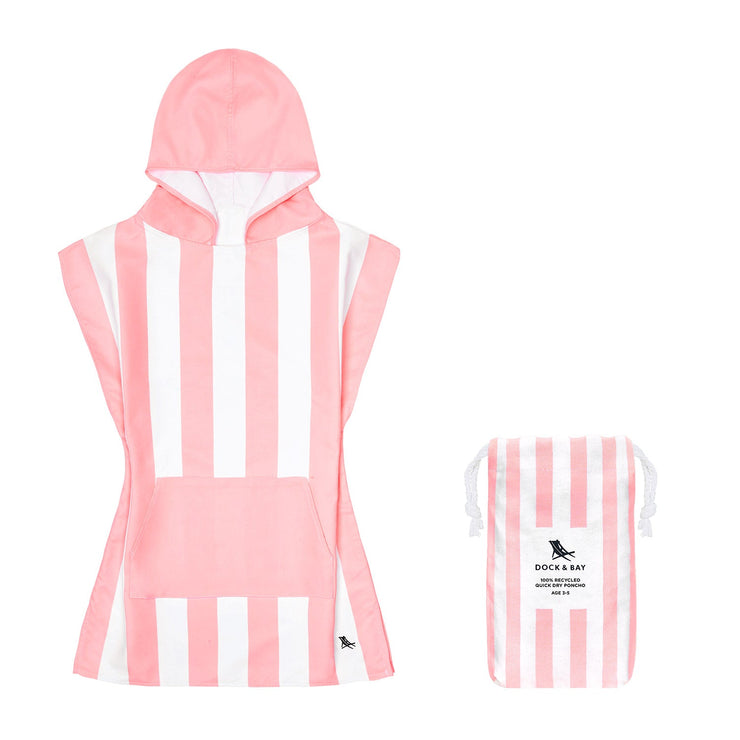 Dock & Bay Poncho Kids - Malibu Pink - GRS Certified