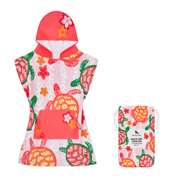 Dock & Bay Poncho - Kids - Turtley Tropical - GRS Certified - Outlet