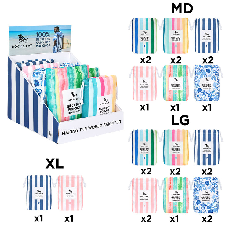 Dock & Bay - Point of Sale Display Small (Poncho Adults) - Preorder