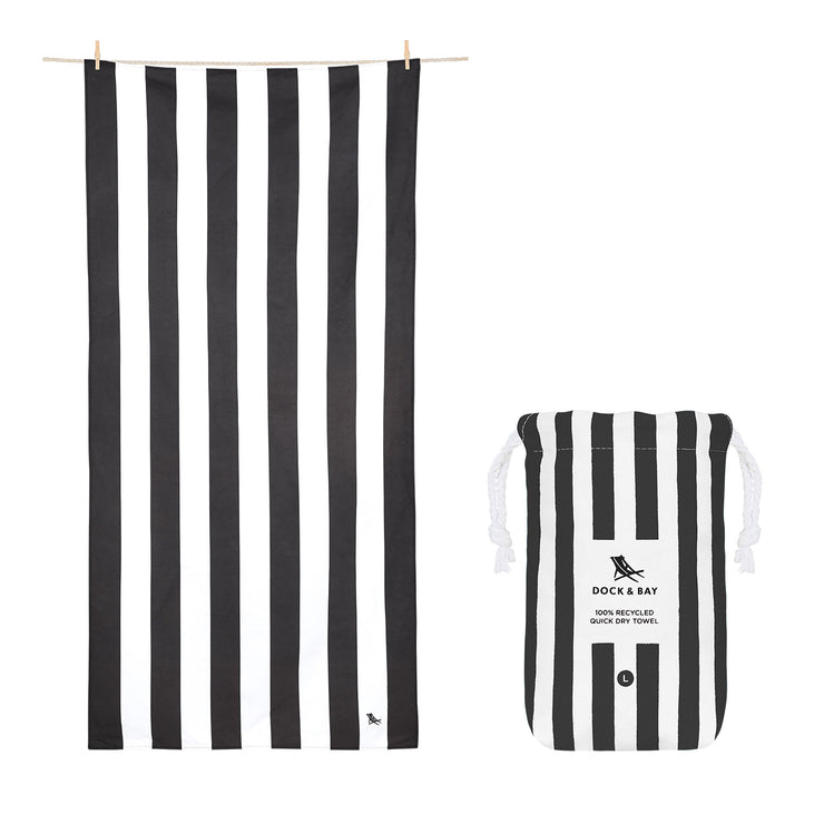 Dock & Bay Quick Dry Towel - Kamari Charcoal - GRS Certified