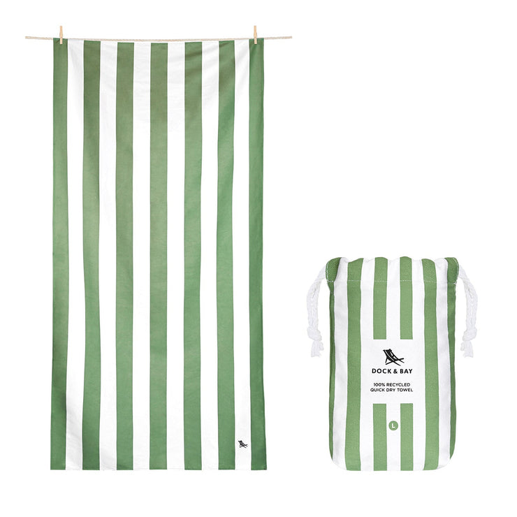 Dock & Bay Quick Dry Towel - Cayman Olive - GRS Certified