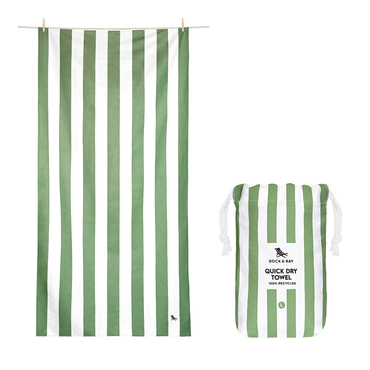 Dock & Bay Quick Dry Towel - Cayman Olive - GRS Certified