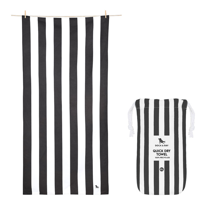 Dock & Bay Quick Dry Towel - Kamari Charcoal - GRS Certified