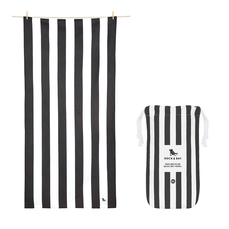 Dock & Bay Quick Dry Towel - Kamari Charcoal - GRS Certified