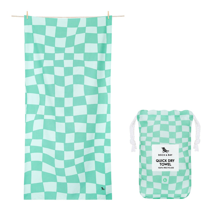 Dock & Bay Quick Dry Towel - Check Mate - GRS Certified - Outlet