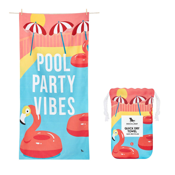 Dock & Bay Quick Dry Towel - Pool Party Vibes - GRS Certified - Outlet
