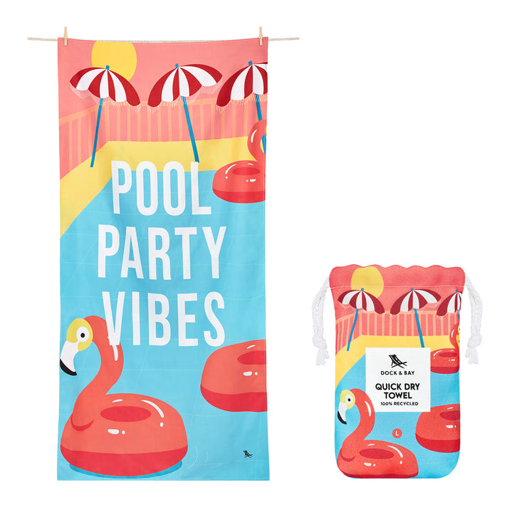Dock & Bay Quick Dry Towel - Pool Party Vibes - GRS Certified - Outlet