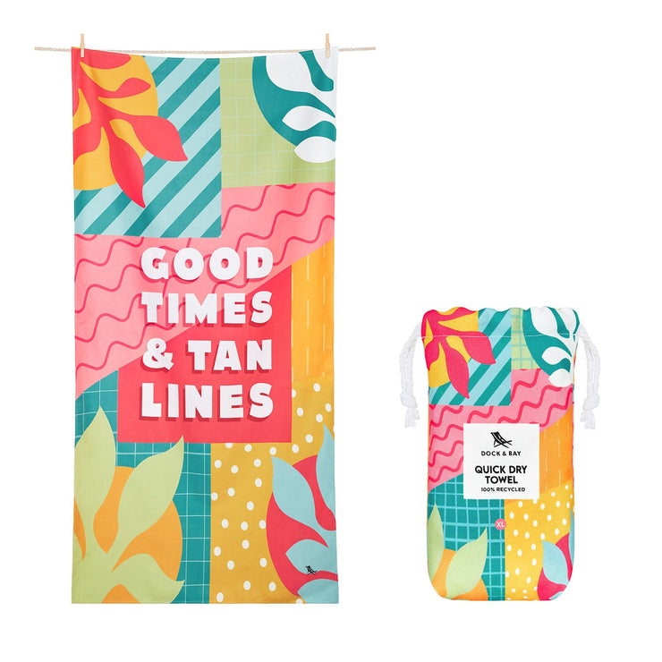 Dock & Bay Quick Dry Towel - Good Times & Tan Lines - GRS Certified - Outlet