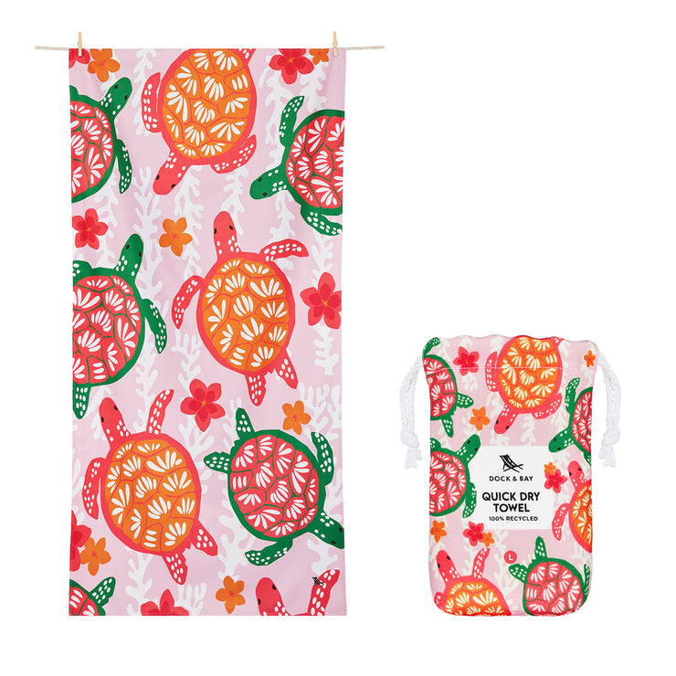 Dock & Bay Kids Beach Towel - Turtley Tropical - GRS Certified - Outlet