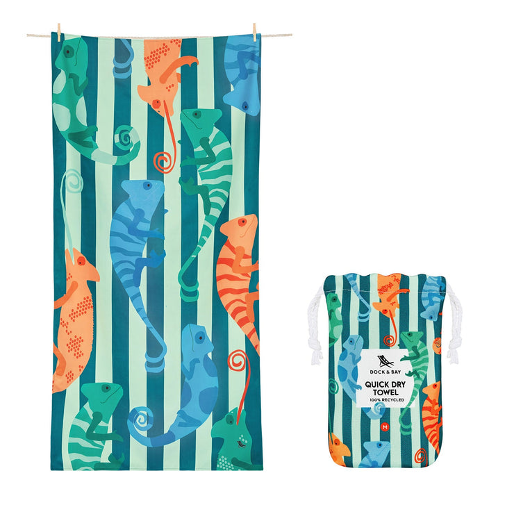 Dock & Bay Kids Beach Towel - Karma Chameleon - GRS Certified - Outlet