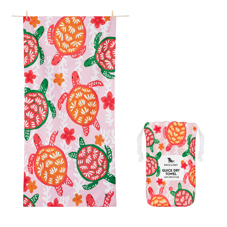Dock & Bay Kids Beach Towel - Turtley Tropical - GRS Certified - Outlet